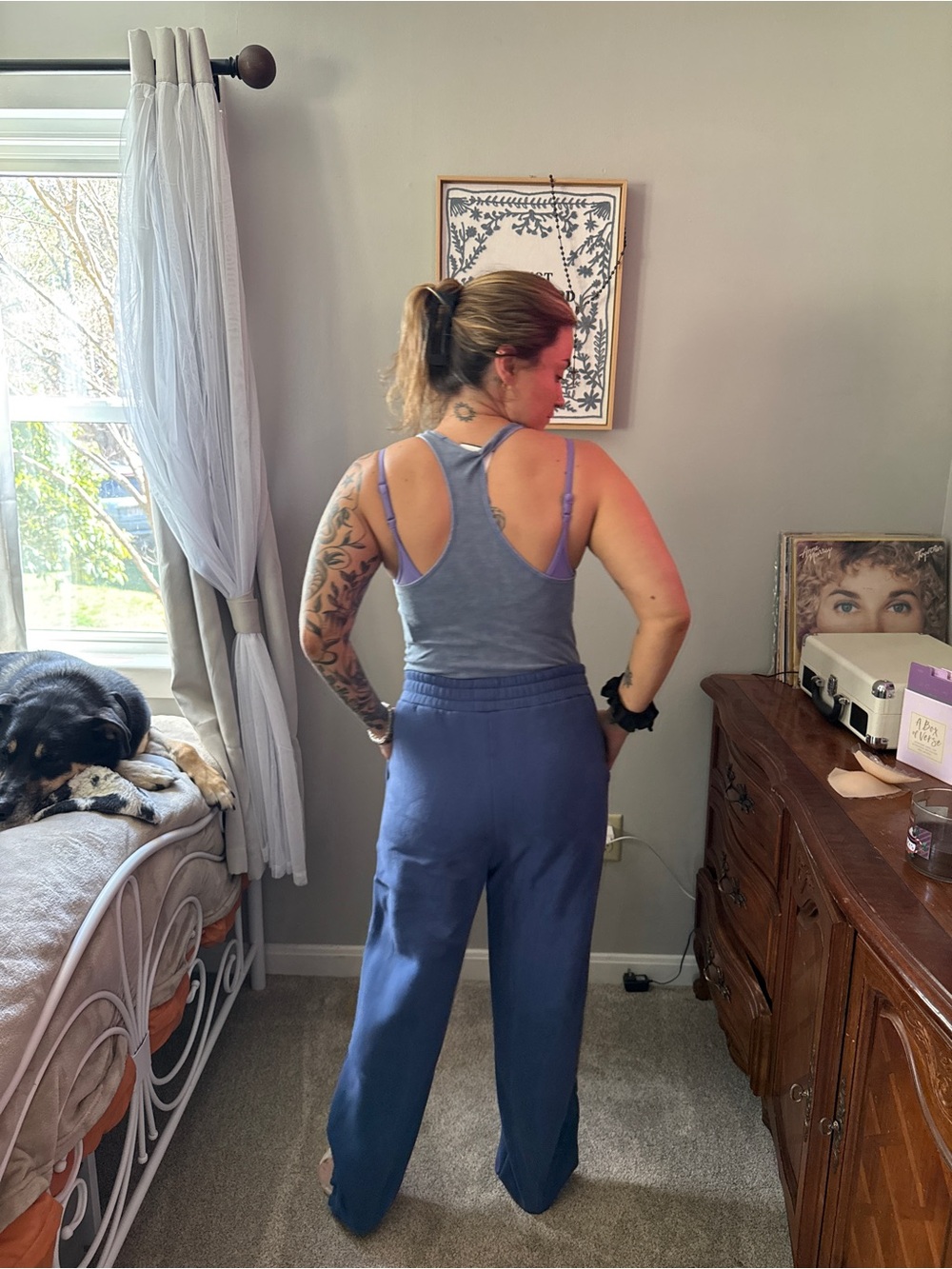 Everyday Ribbed Tank- Blue - Picture 3 of 5